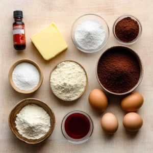 ingredients for a red velvet pound cake